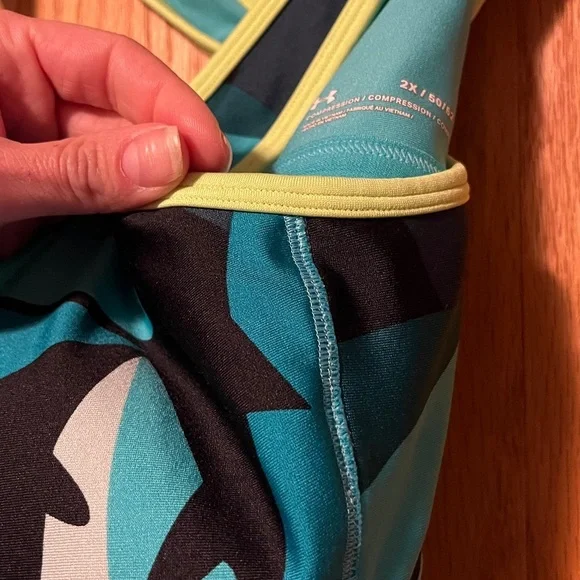 Under Armour Teal and Lime Sports Bra - Picture 2 of 8